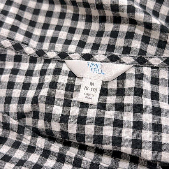 Gingham Check Print woven top sz M 💯cotton NWOT - Picture 5 of 6